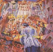 Umberto Boccioni The Noise of the Street Enters the House (mk09) oil painting artist
